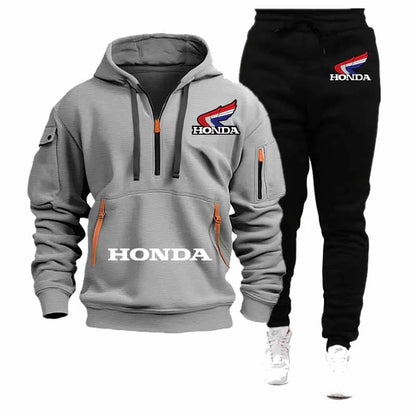 Buso con capucha y pantalones de ocio para hombre, con logo de Honda 2026, nueva colección, media cremallera, para deportes extremos al aire libre, primavera y otoño